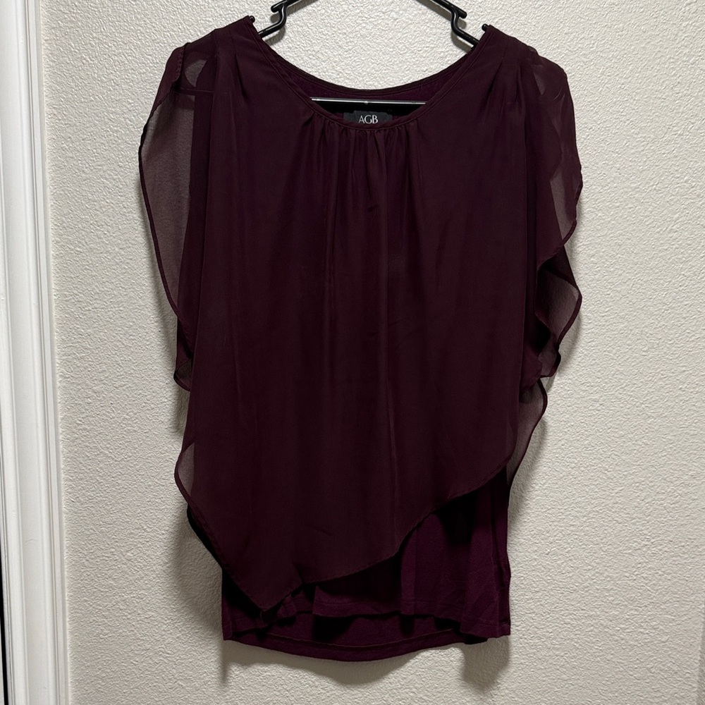 AGB Deep Burgundy Layered Blouse